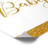 パステルレインボーピンク金ゴールドベビーシャワー歓迎サイン ポスター (角)