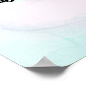 パステルレインボーピンク金ゴールド誕生日歓迎 ポスター (角)