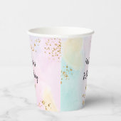 パステルレインボーピンク金ゴールド誕生日 紙コップ (右)