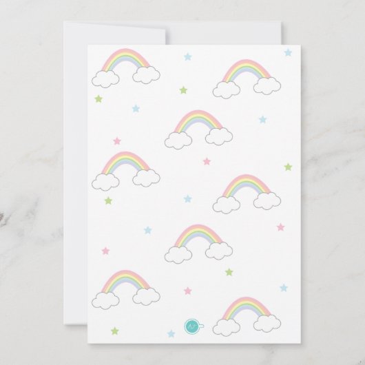 パステルレインボーファースト誕生日パーティー 招待状 (裏面)