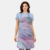 パステルレインボーファー エプロン (着用した状態)