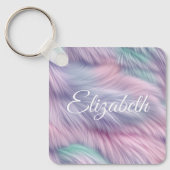 パステルレインボーファー キーホルダー (正面)