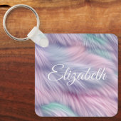 パステルレインボーファー キーホルダー (正面)