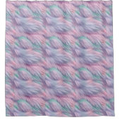 パステルレインボーファー シャワーカーテン (正面)