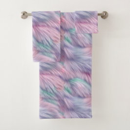 パステルレインボーファー バスタオルセット