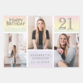 パステルレインボーフォトコラージュ21歳の誕生日 ラッピングペーパーシート (正面)