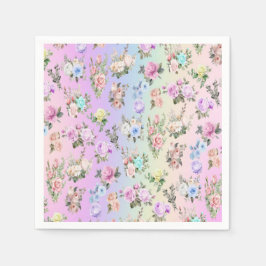 パステルレインボーフラワーズ スタンダードカクテルナプキン
