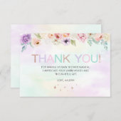 パステルレインボーフローラサンキューカード 案内状 (正面/裏面)