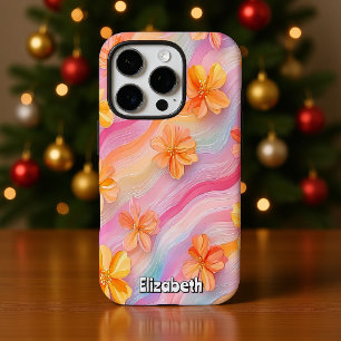 パステルレインボーフローラ iPhone 16 PROケース