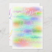 パステルレインボーブライドゲイ結婚式招待状 招待状 (正面/裏面)