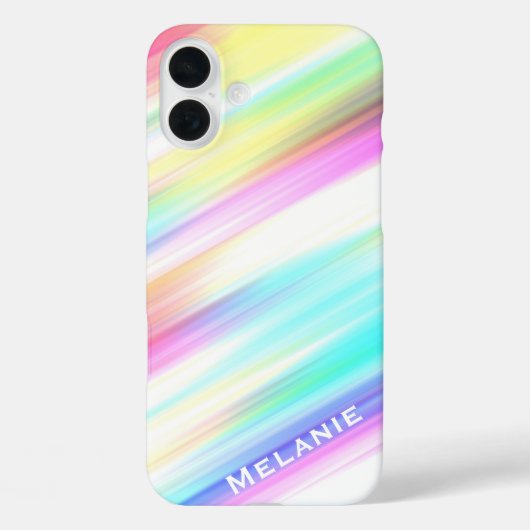 パステルレインボーブラシストロークスパーソナライズ Case-Mate iPhoneケース (裏面)