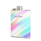 パステルレインボーブラシストロークパーソナライズされた フラスク (左)