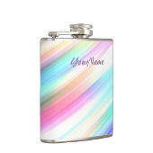 パステルレインボーブラシストロークパーソナライズされた フラスク (右)