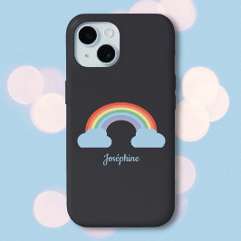 パステルレインボーブラック iPhone 15ケース