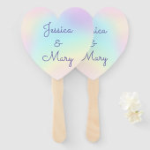 パステルレインボープリズム結婚レズビアン ハンドファン (正面&裏面)