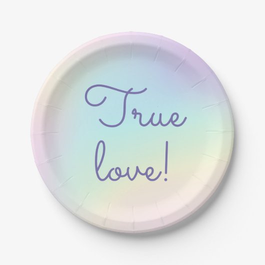 パステルレインボープリズム結婚レズビアン ペーパープレート (正面)