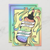 パステルレインボーヘアダイボトル10代のガールマンガ ポストカード (正面/裏面)