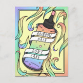 パステルレインボーヘアダイボトル10代のガールマンガ ポストカード (正面)