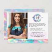 パステルレインボーヘア爪、 ネイルビジネスマーケティング写真 ポストカード (正面/裏面)