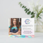 パステルレインボーヘア爪、 ネイルビジネスマーケティング写真 ポストカード (スタンド正面)