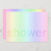 パステルレインボーベイビーシャワー 招待状 (正面/裏面)