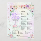 パステルレインボーベビーあなたの財布のゲームカードに何がある 招待状 (正面/裏面)