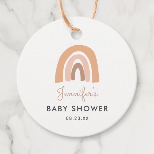 パステルレインボーベビーシャワーありがとうお願い フェイバータグ (正面)