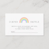 パステルレインボーベビーシャワーおむつラッフルカード エンクロージャーカード (正面)