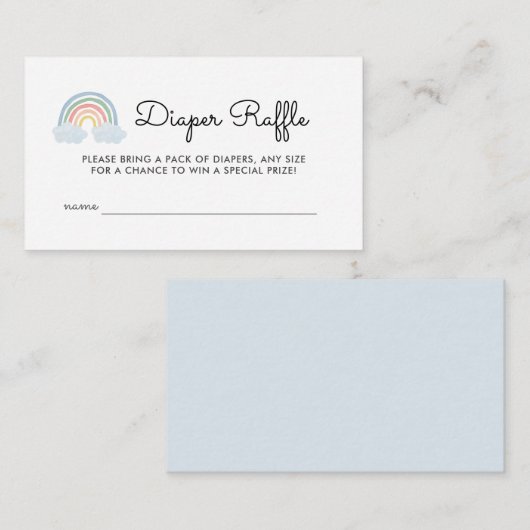 パステルレインボーベビーシャワーおむつラッフルチケット エンクロージャーカード (正面/裏面)