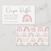 パステルレインボーベビーシャワーおむつラッフルチケット エンクロージャーカード (正面/裏面)