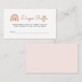 パステルレインボーベビーシャワーおむつラッフルチケット エンクロージャーカード (正面/裏面)