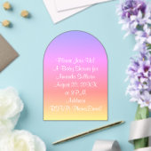 パステルレインボーベビーシャワーピンクブルーパープル4Amand アクリル招待状 (インサイチュ (ウェディング))