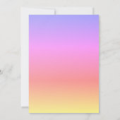 パステルレインボーベビーシャワーピンクブルーパープル4Amand 招待状 (裏面)