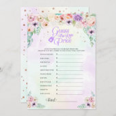 パステルレインボーベビーシャワープライスゲームカード 招待状 (正面/裏面)