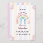 パステルレインボーベビーシャワー招待状かわいいレインボー 招待状 (正面/裏面)