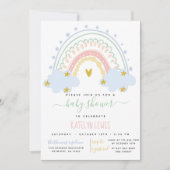 パステルレインボーベビーシャワー招待状 招待状 (正面)