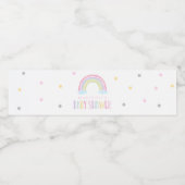 パステルレインボーベビーシャワー ペットボトルラベル (シングルラベル)