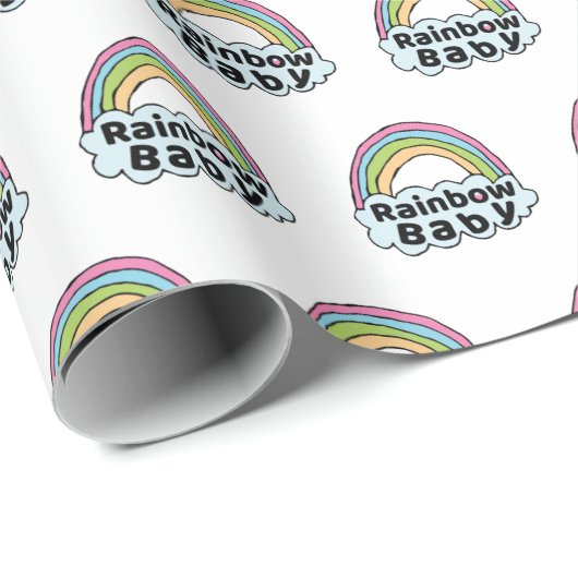パステルレインボーベビー誕生賛美ズ誕生ミラクル ラッピングペーパー (ロールコーナー)