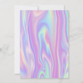 パステルレインボーホログラフィックベビーガールシャワー 招待状 (裏面)