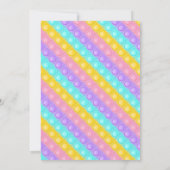 パステルレインボーポップ・アートのイットファイドゲットトイ誕生日パーティー 招待状 (裏面)