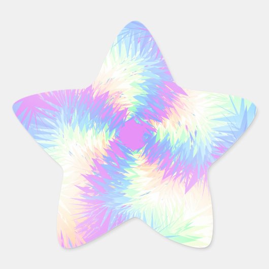 パステルレインボーポンポン 星シール (正面)