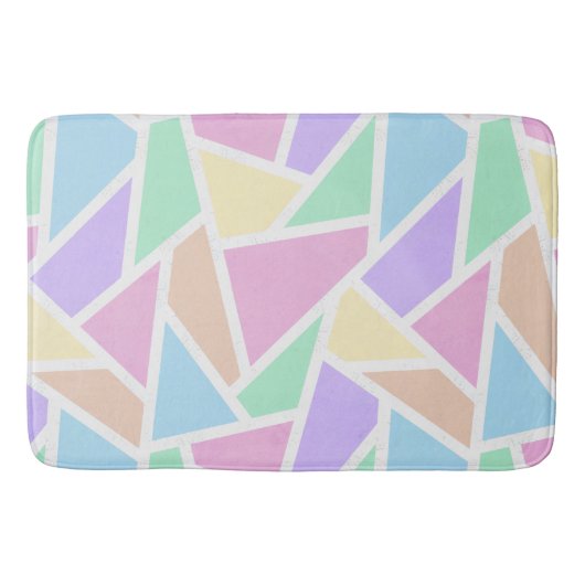 パステルレインボーモザイクパターン バスマット (正面)