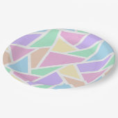 パステルレインボーモザイクパターン ペーパープレート (アングル)