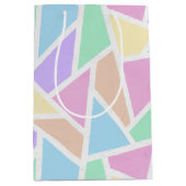 パステルレインボーモザイクパターン ミディアムペーパーバッグ (正面)