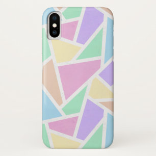 パステルレインボーモザイクパターン iPhone X ケース