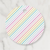 パステルレインボーモダンベビーシャワーメッセージカード フェイバータグ (裏面)