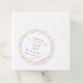 パステルレインボーモダンベビーシャワーメッセージカード フェイバータグ (インサイチュ)