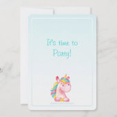 パステルレインボーユニコーンと甘い雲 招待状 (裏面)