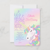 パステルレインボーユニコーンの魔法の誕生日 サンキューカード (正面)