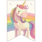 パステルレインボーユニコーンバースデーパーティー バンティングフラッグ (第1の旗)